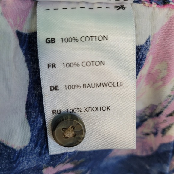 Oak Hill Shirt Mens Size 3XLT Big Tall Blue Pink Hawaiian Floral Hibiscus Button - Picture 7 of 10